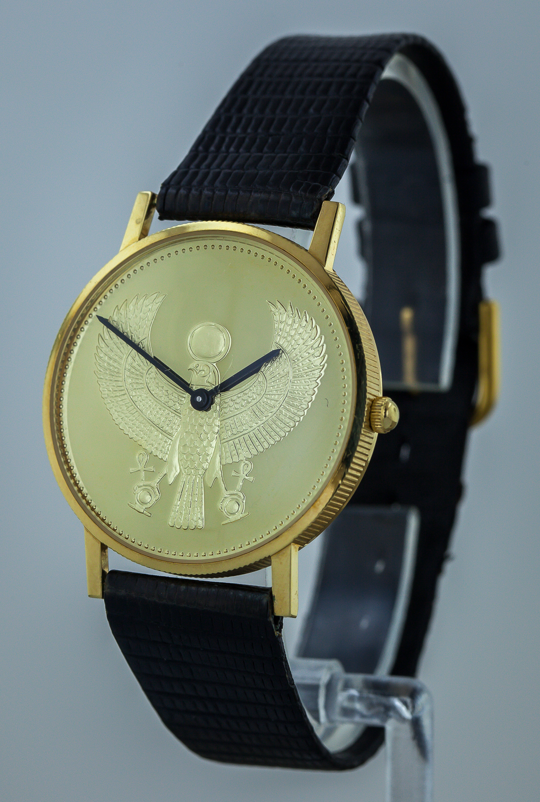 18K Gold Egyptian Golden Falcon, Franklin Mint, Swiss Watch