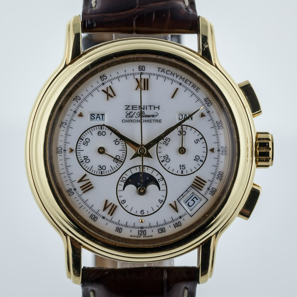 Zenith El Primero Chronometre, Mens, 18K Gold, Annual Calendar