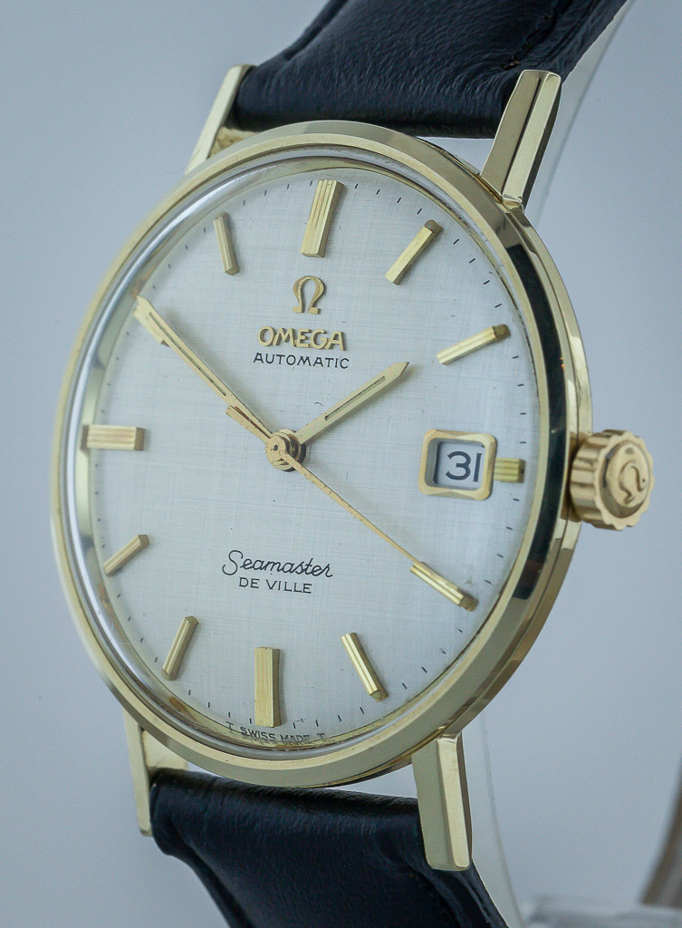 Omega Seamaster de Ville, Mens, 14K Solid Yellow Gold, Automatic, Black ...