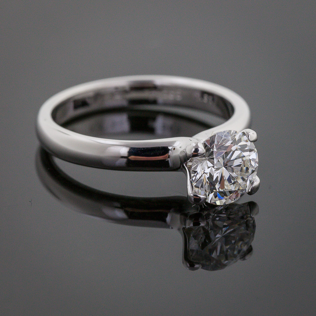 1.31 Ct Diamond Solitaire Engagement Ring, Color F ...