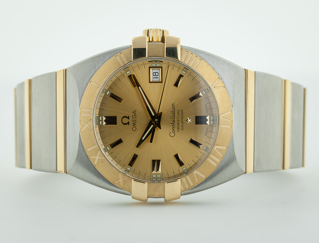 Omega Constellation, Double Eagle, Perpetual Calendar, Ref 396.1204, Mens,  Stainless Steel and Gold