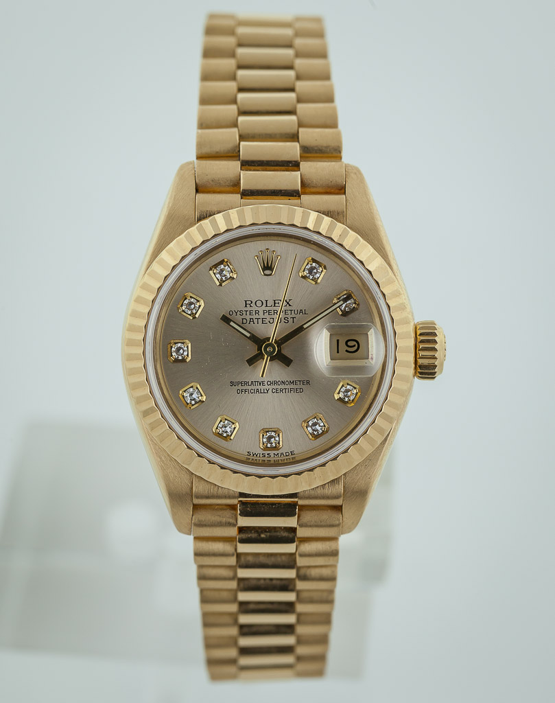 Rolex 69178 Ladies President Datejust 18K Gold Champagne Dial - KeepTheTime  Watches