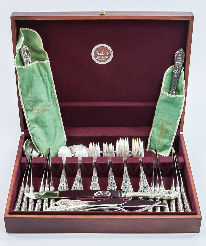 Rose Point by Wallace Sterling Silver Steak Knife Set 8pc Not Ser