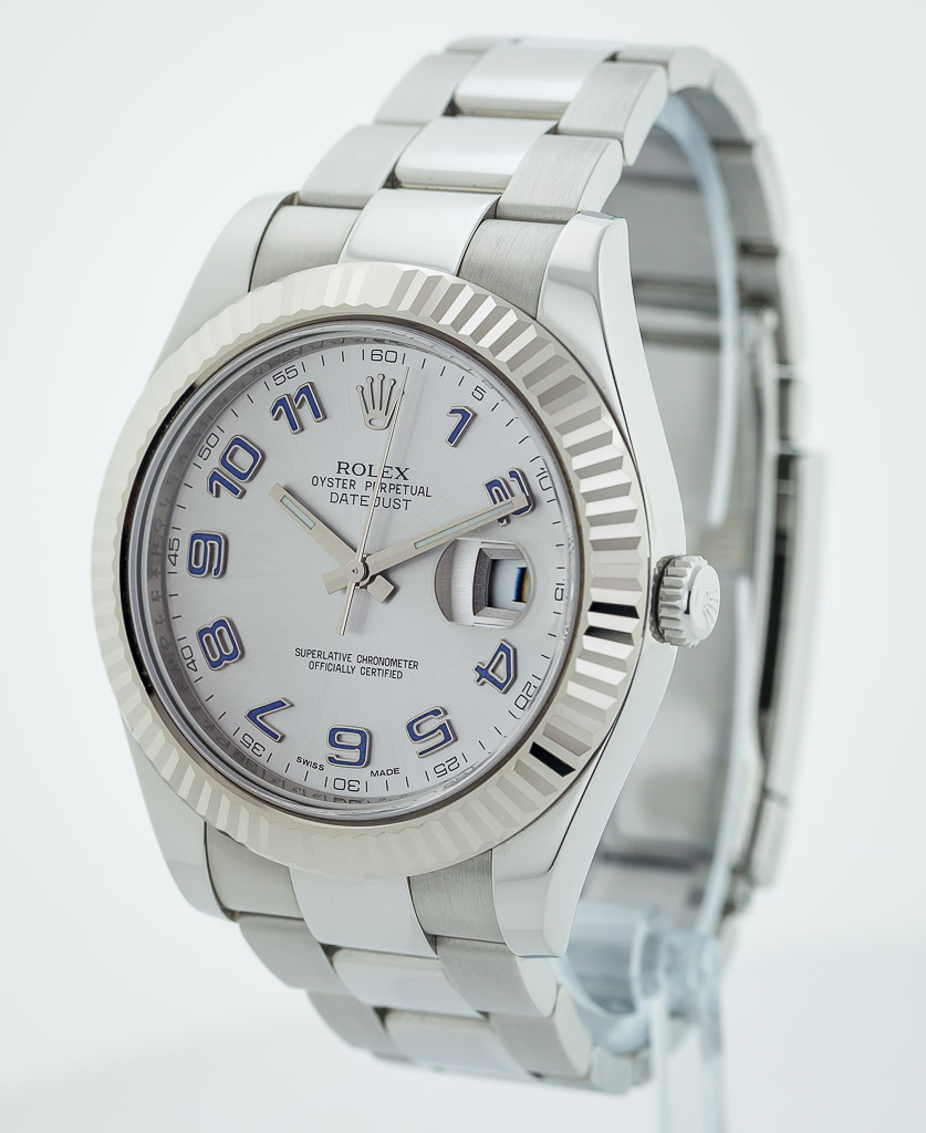 Rolex Oyster Datejust II, Ref 116334, Mens, Stainless Steel, Automatic,  41mm, Rhodium Dial