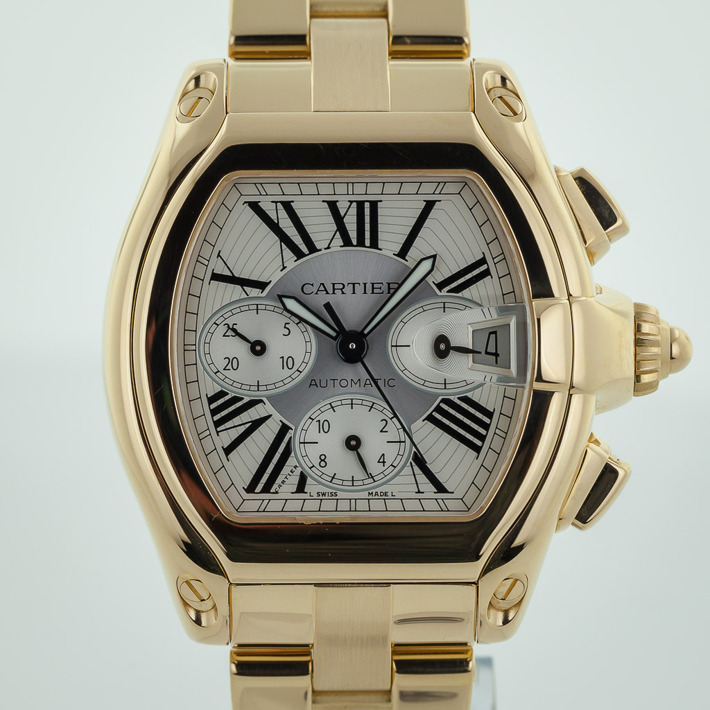cartier men's roadster chronograph gold