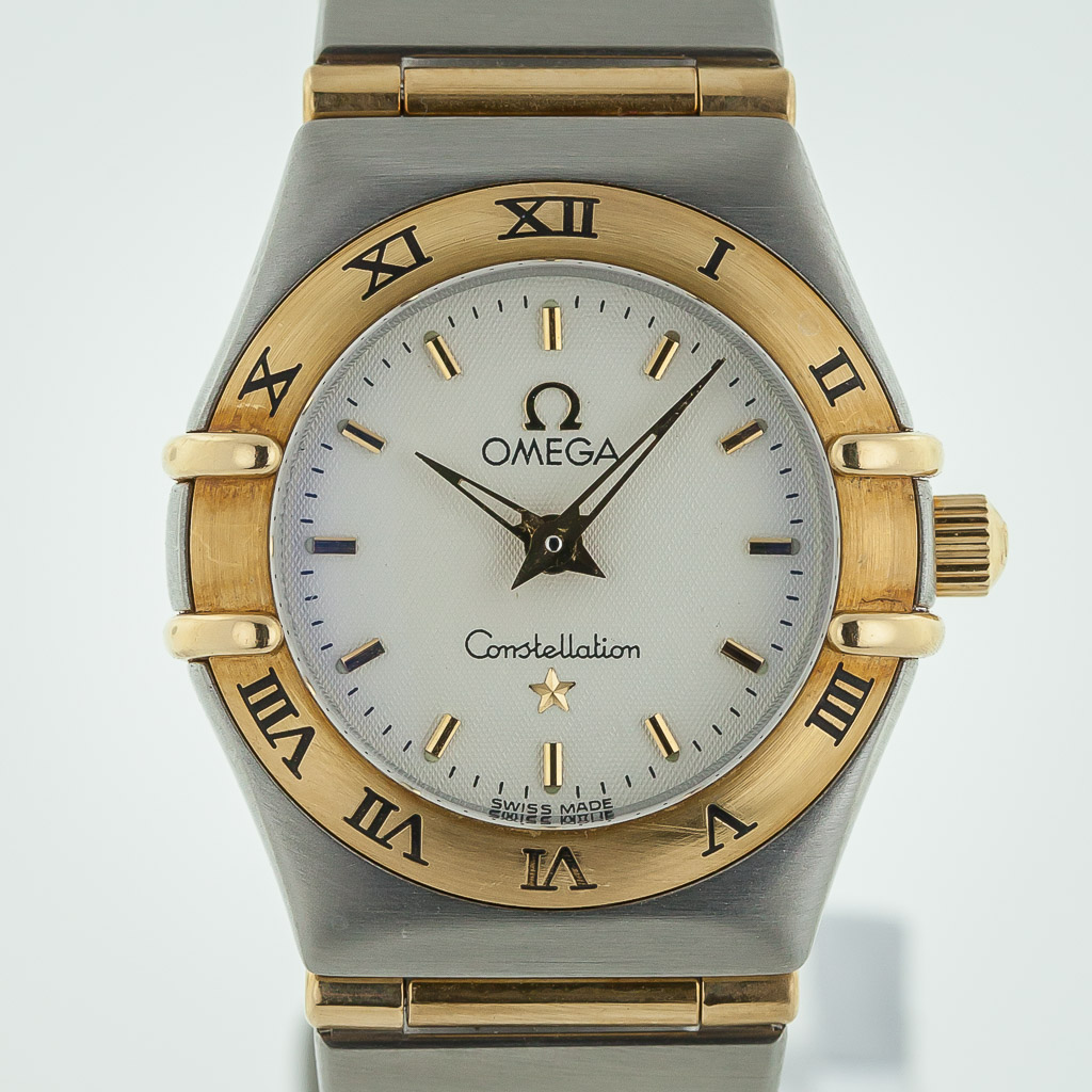 Omega Constellation, Ref 795.1203, Ladies, Steel and 18K Gold, White  Honeycomb Dial, Quartz