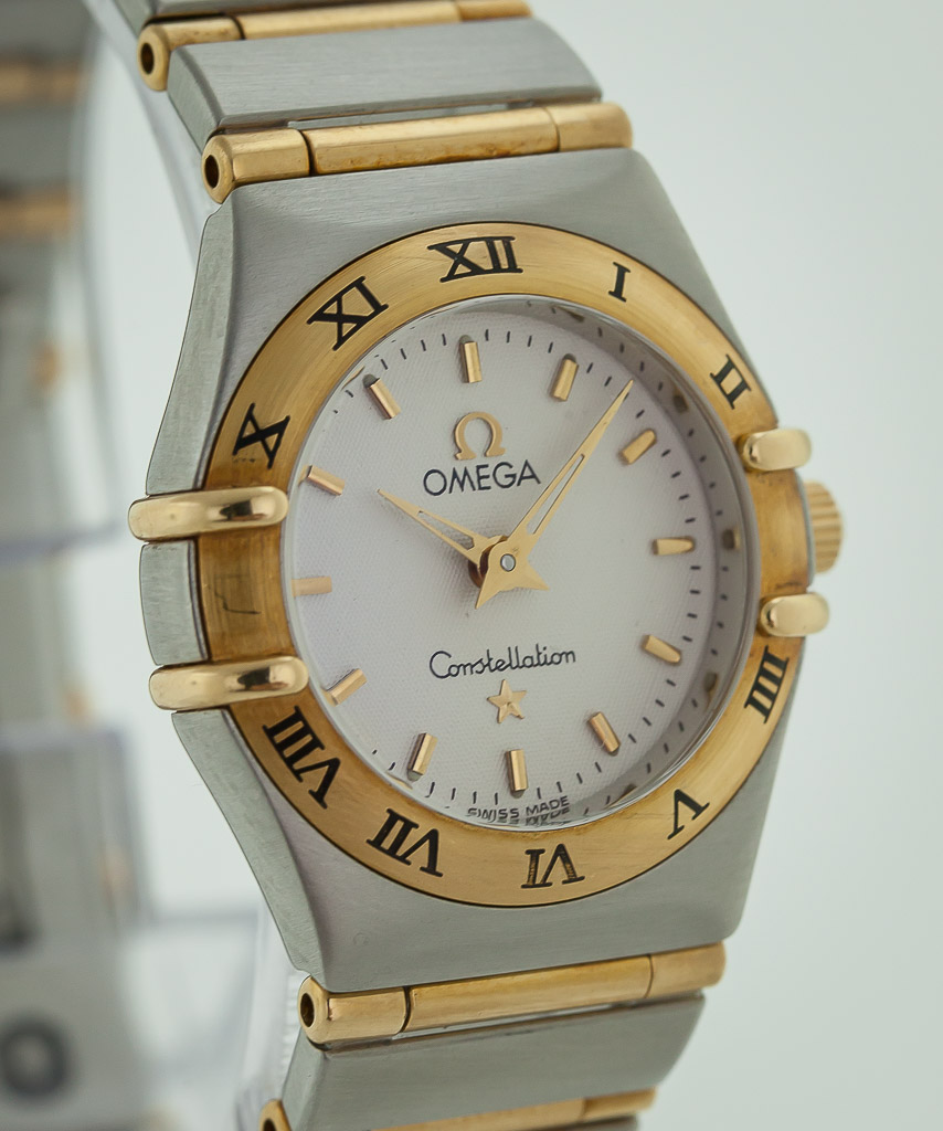 Omega Constellation, Ref 795.1203, Ladies, Steel and 18K Gold, White  Honeycomb Dial, Quartz