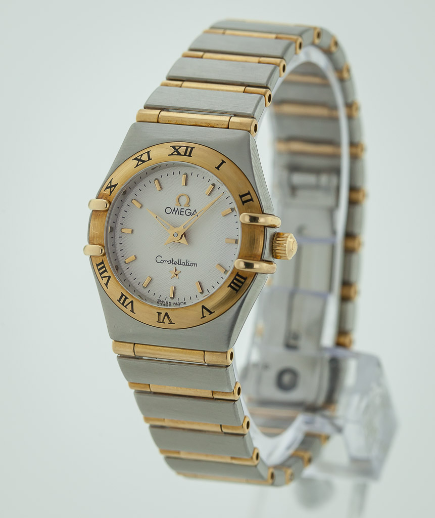 Omega Constellation, Ref 795.1203, Ladies, Steel and 18K Gold, White  Honeycomb Dial, Quartz