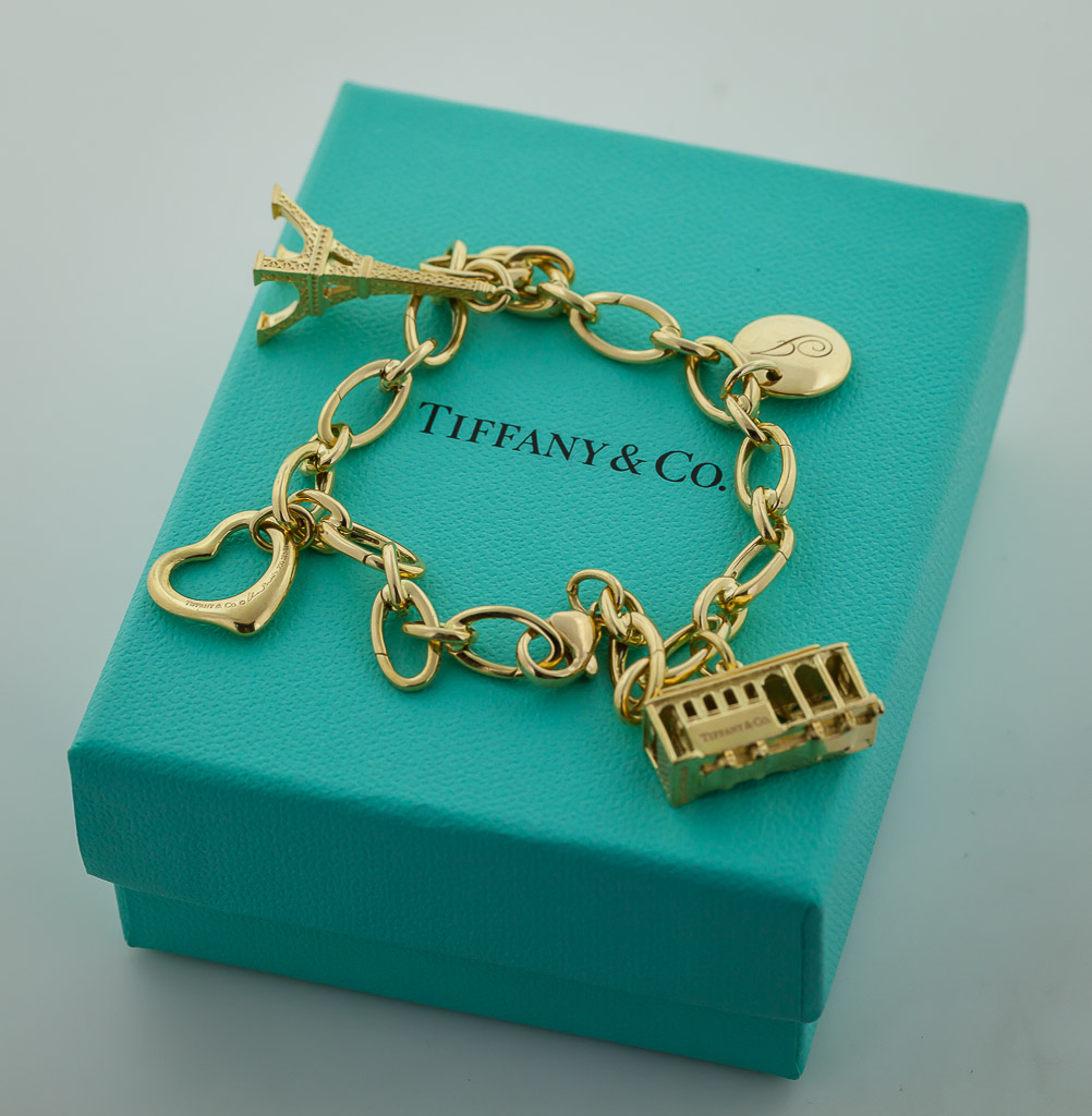 Tiffany & Co. 18K Gold Charm Vintage Bracelet