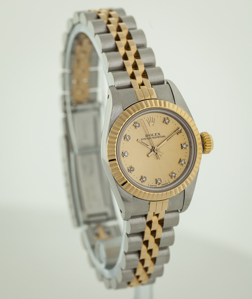 Rolex Oyster Perpetual, Ref 67193, Ladies, Stainless Steel   18k Yellow 