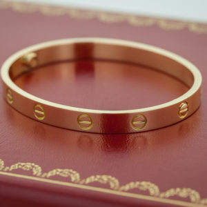 Cartier Love Bracelet, 18K Yellow Gold, Ladies, Size 17, Box ...