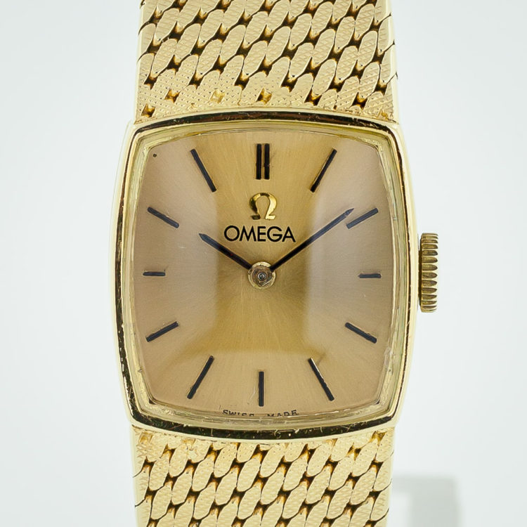 Omega Vintage 18K Yellow Gold Watch, Ladies, Manual, 18K Gold Bracelet