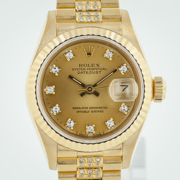 Rolex Ladies President, Ref 69178, 18K Yellow Gold, Champagne Dia Dial ...