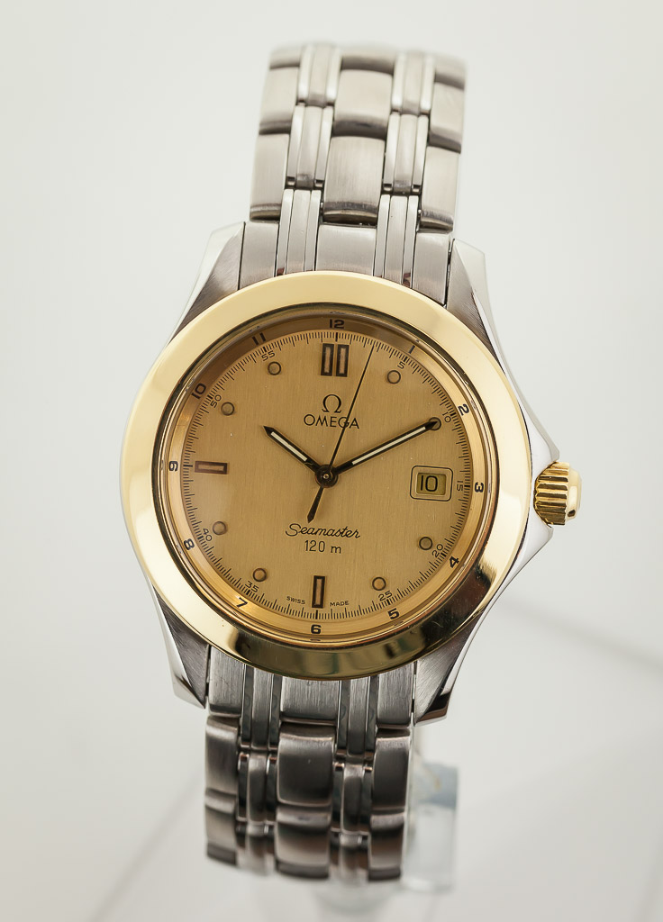 Omega Seamaster 120m, Ref 2411.10.00, Men's, Stainless Steel and 18K Gold,  Quartz, 1993