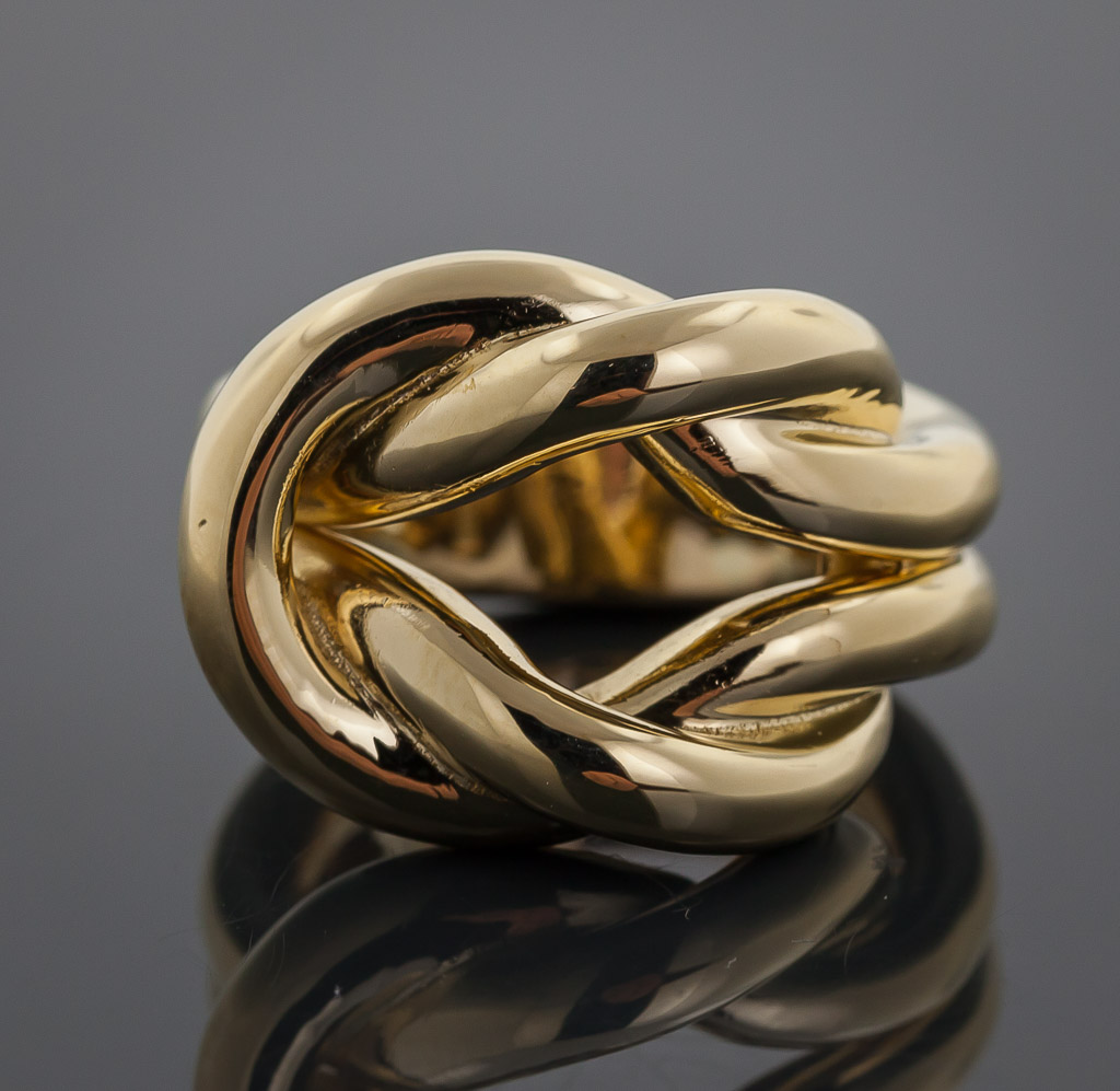 Gucci Piccolo Knot Ring, Ladies, 18K Yellow Gold, Size 14 (US Size 5.25)