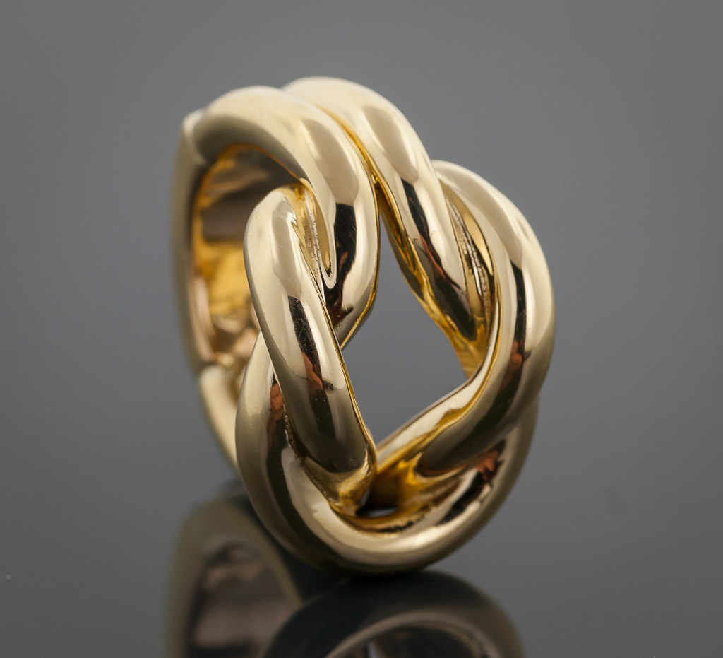 Gucci Piccolo Knot Ring, Ladies, 18K Yellow Gold, Size 14 (US Size 5.25)