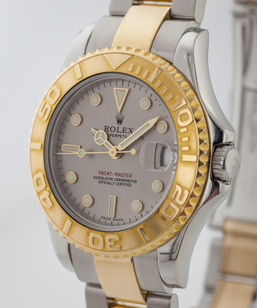 Rolex Yacht-Master 35 168623-BLU Blue White Dial Yellow Gold Bezel Yellow  Gold Stainless Steel Oyster - BRAND NEW