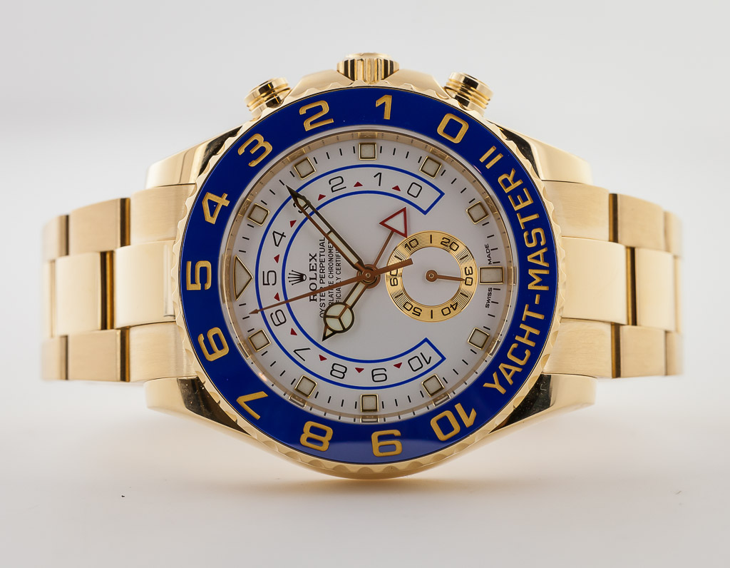 ROLEX 44mm 18kt Yellow Gold Yachtmaster II Blue Hands Model 116688 – Sant  Blanc