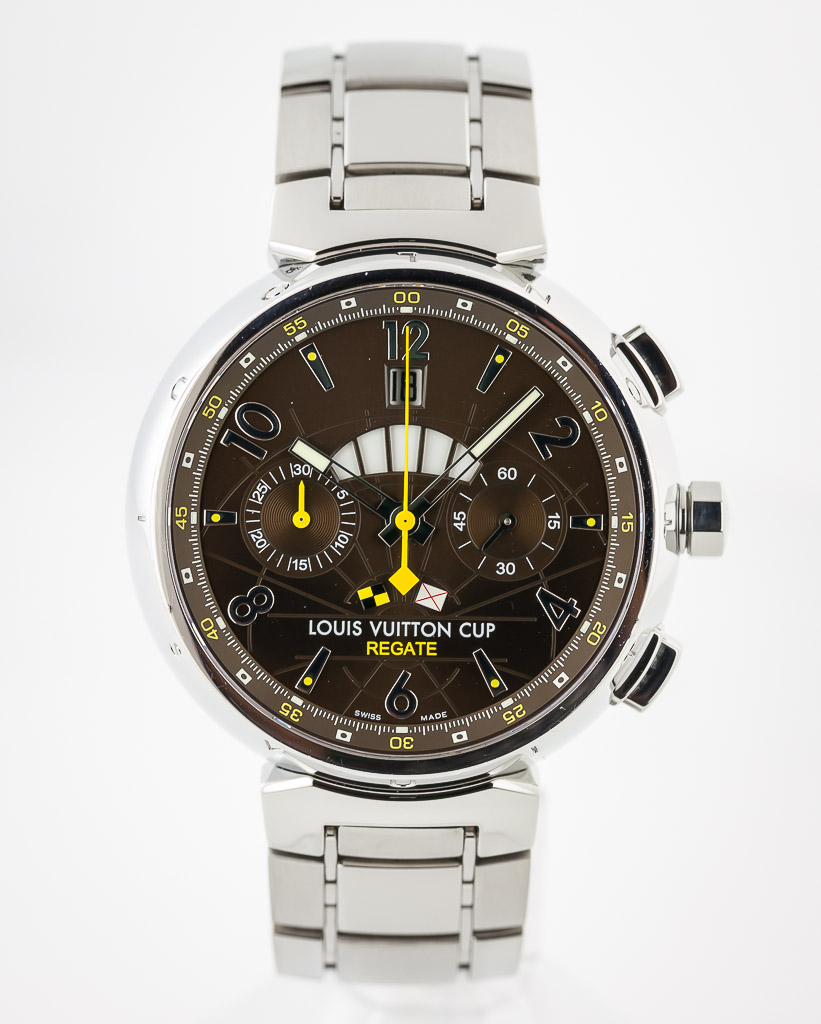 Tambour LV Cup Regate Reference Q102G A PVD-coated Stainless steel  automatic fly back chronograph wristwatch with date and countdown register,  Circa 2007, Fine Watches Including Masterworks of Time, Collector's Watches, 2021