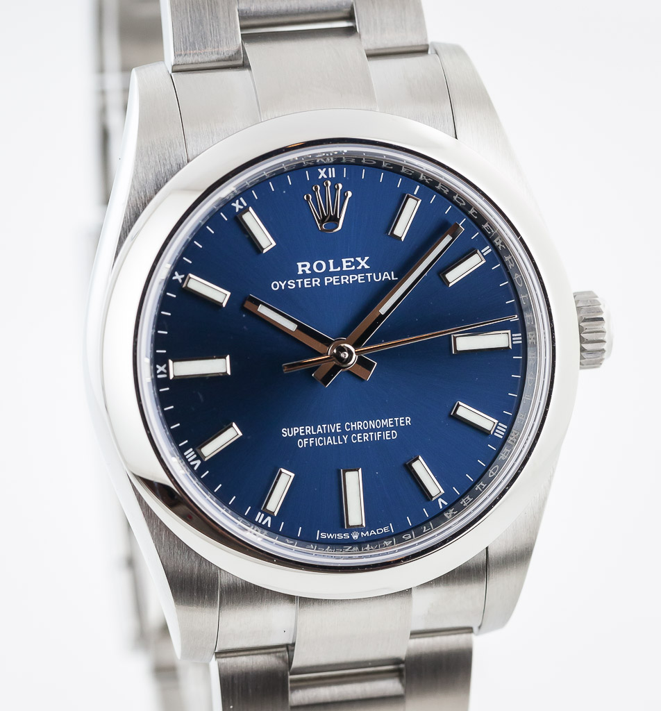 Rolex Oyster Perpetual 34, Ref 124200, Men's, Stainless Steel, Blue ...