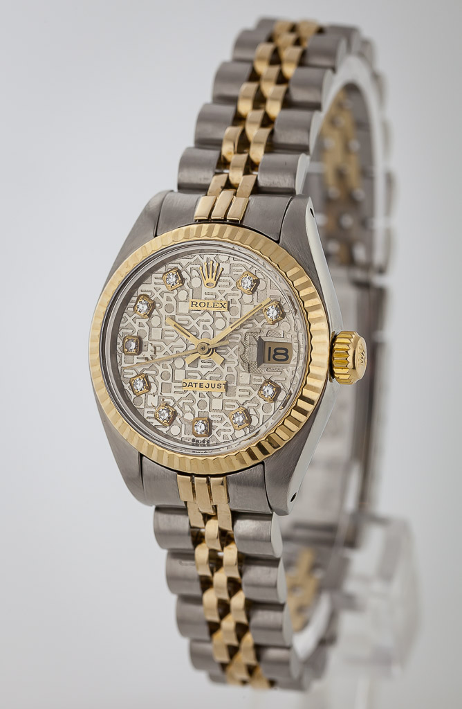 Rolex Lady-Datejust 6917 26MM Champagne Diamond Dial With Yellow Gold - OMI  Jewelry