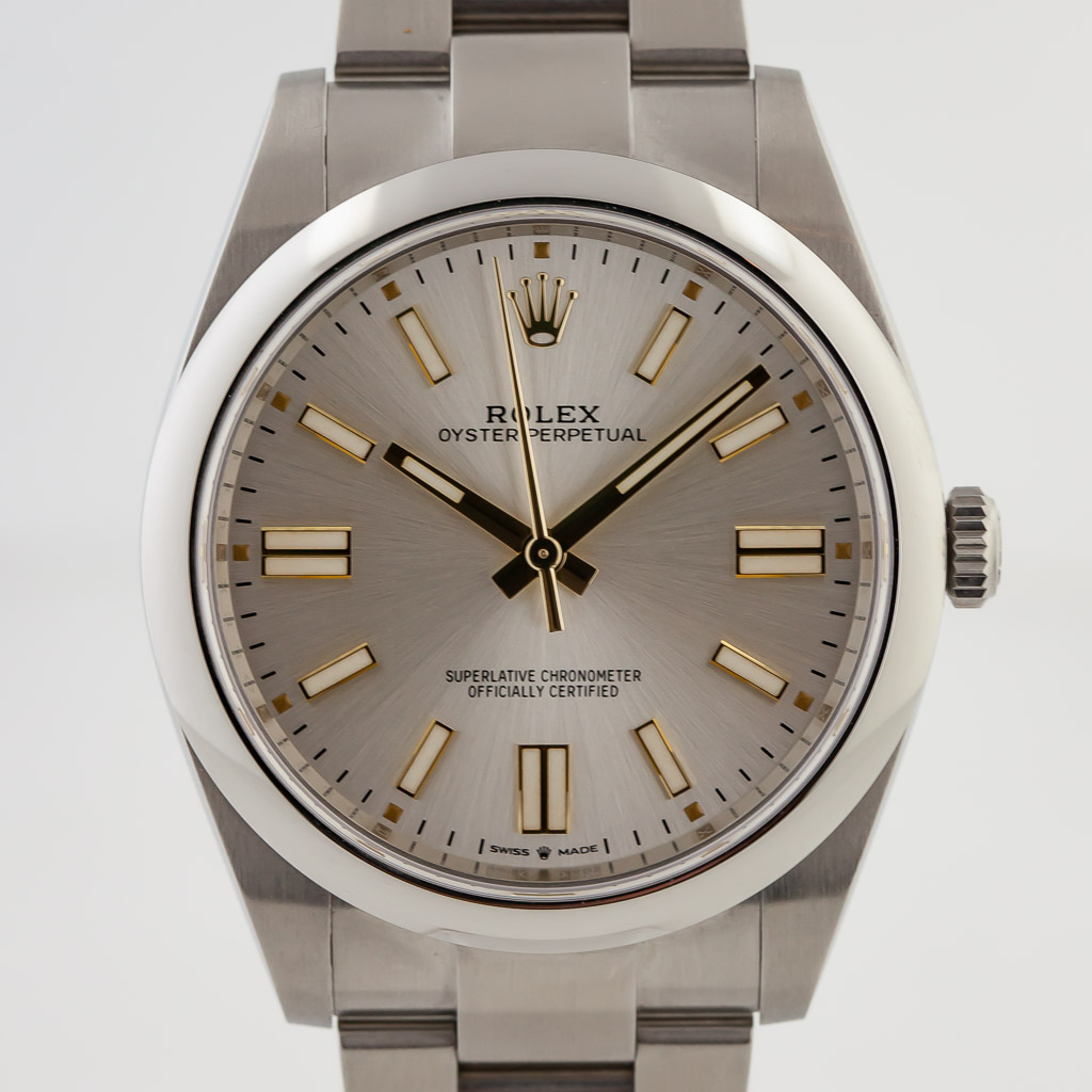 Rolex Oyster Perpetual 41, Ref Men's, Stainless Steel, Silver Dial, Unworn, 2021 - Estates Consignments Rolex Oyster 41, Ref 124300, Men's, Stainless Steel, Silver Dial, Unworn, 2021