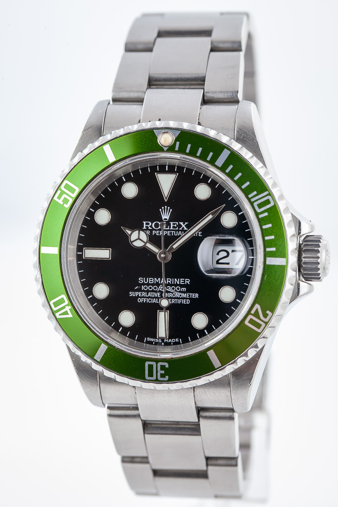 Rolex Submariner Date Kermit Steel Green Bezel Black Dial 40mm Watch B/P V  16610 - Jewels in Time