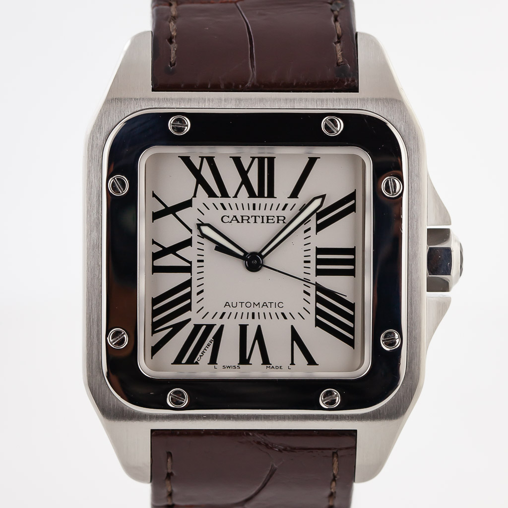 Cartier Tank Solo Large Ref. 3169 Stainless Steel Silver Roman Dial Quartz Mens Watch.27mm